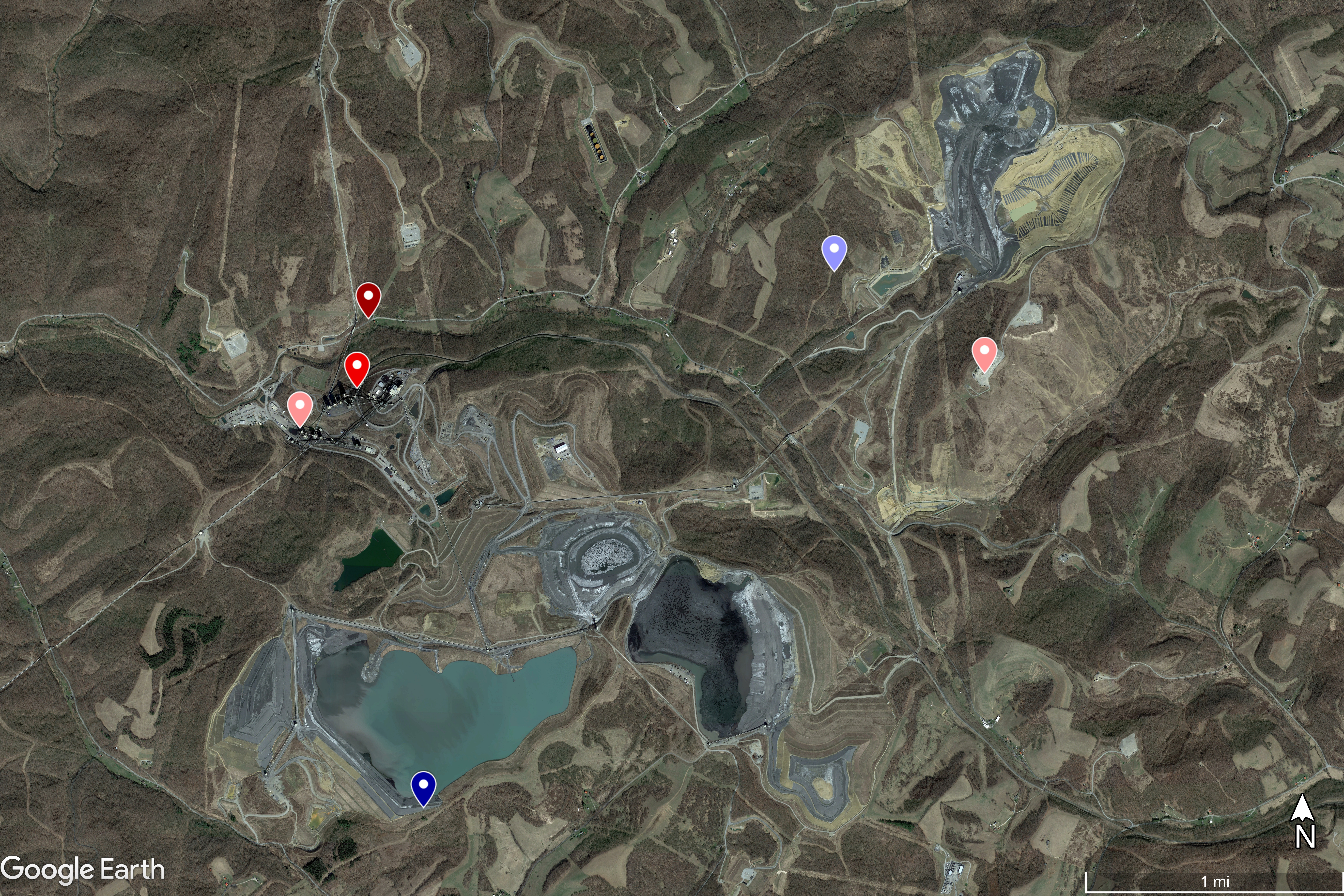 Satellite imagery of the Central Processing Plant, part of the Pennsylvania Mining Complex—the largest underground mine in North America. Satellite imagery of the Central Processing Plant, part of the Pennsylvania Mining Complex—the largest underground mine in North America.